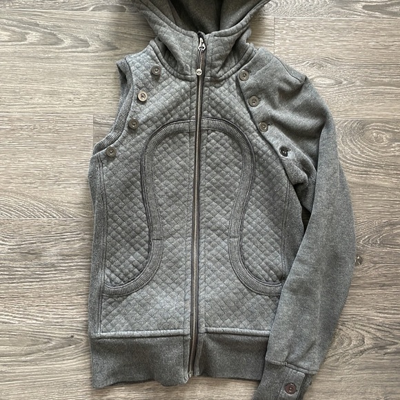 Sz2*Rare*Lululemon Special Edition Scuba hoodie detachable sleeves deep coal EUC - Picture 11 of 16